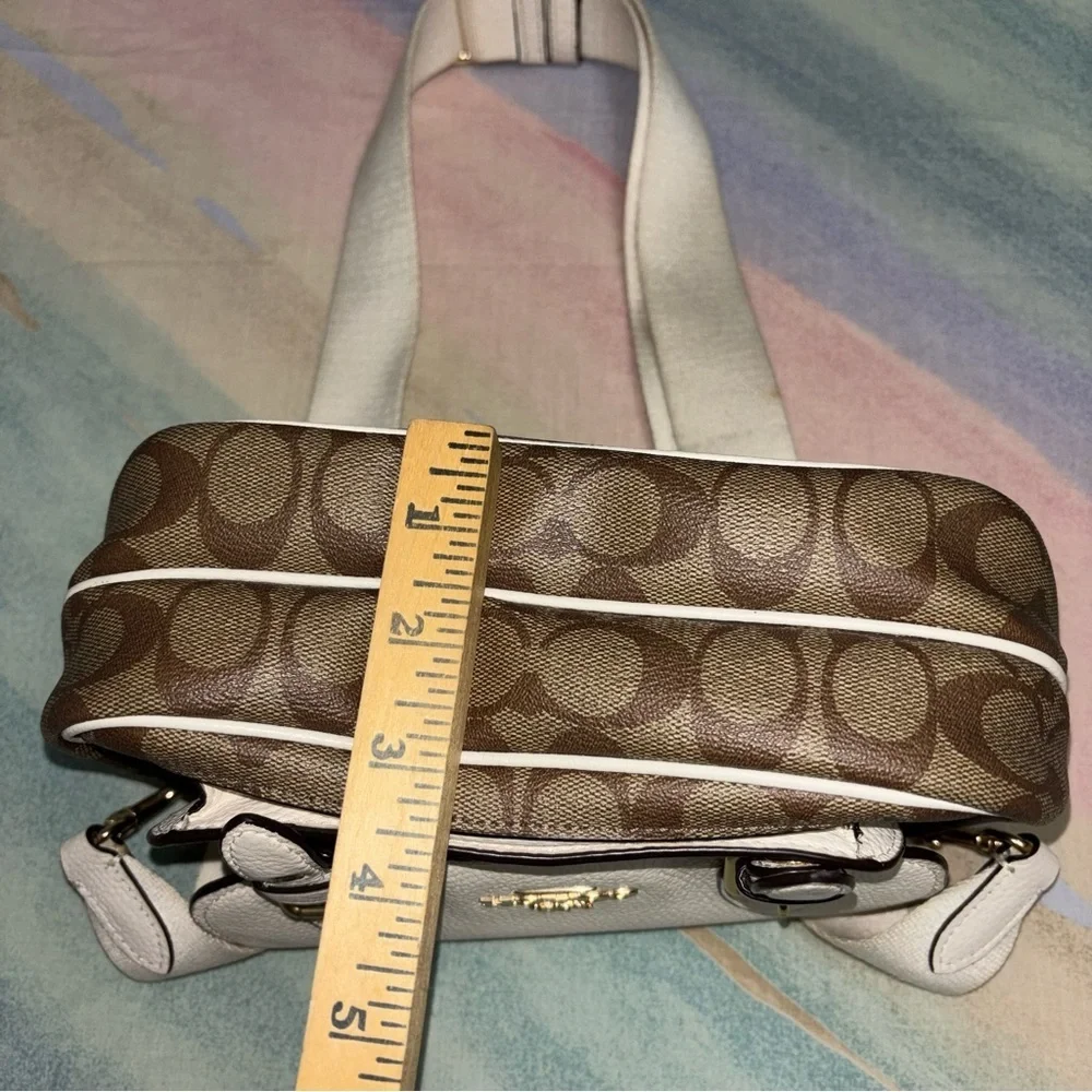 COACH Lucy Crossbody In Signature Canvas & White Leather C6781